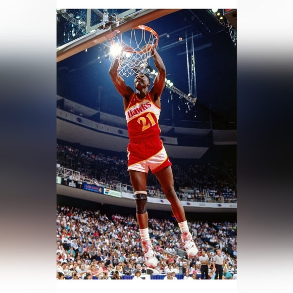 DOMINIQUE WILKINS HAWKS SLAM DUNK OLD SCHOOL GLOSSY 8.5x11 BASKETBALL POSTER!🔥 - Picture 3 of 3